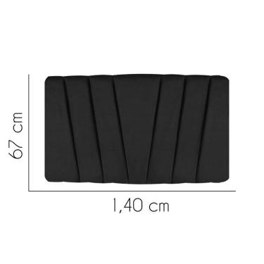 Imagem de Painel Cabeceira Estofada Bélgica 140cm Cama Box Casal Veludo Preto- Mabe Magazine