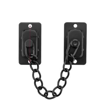 Imagem de Corrente de aço inoxidável, corrente de trinco de porta, corrente de porta, kit de corrente de fácil instalação, ferragens domésticas para armários, cercas, alojamento de viagem, portas residenciais