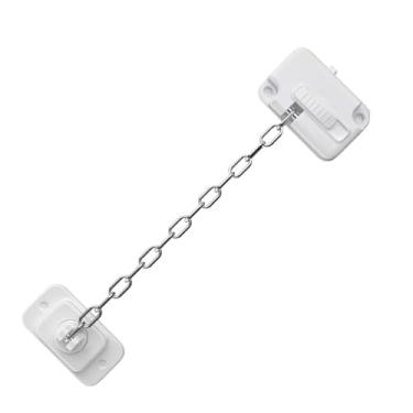 Imagem de Fechaduras de porta de janela de aço inoxidável, fechaduras de corrente de porta de janela, kits de fácil instalação, ferragens domésticas para janelas, portas, geladeiras, armários, cercas, portas