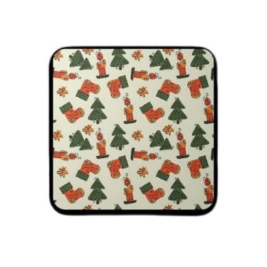 Imagem de Ladrilho Decorativo de Cerâmica Natalino Inverno Retrô Azul Vermelho