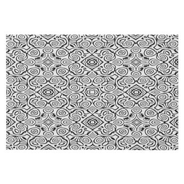 Imagem de Wassud Tapete de porta padrão preto e branco 61 x 89 cm, tapete de área lavável antiderrapante com suporte de borracha, tapete macio e macio para sala de estar, quarto, entrada, entrada