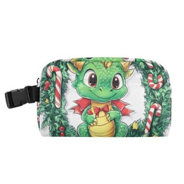 Imagem de TSENQUE Lancheira personalizada com dragão verde guirlanda de Natal para meninos mulheres meninas lancheira térmica portátil pequena fofa crianças lancheira para trabalho