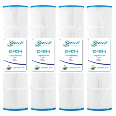Imagem de Yoozell Cartucho de filtro de spa C-4975 substitui Unicel C4975, PRB75, Rainbow RTL-75, Filbur FC-2395, 25390, R173435, 17-2632, Darlly 40751, filtro de banheira de hidromassagem de 75 m², pacote com