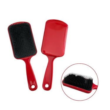 Imagem de Escova Raquete Mágica para Pentear Cabelo Anti Frizz Desembaraçadora - Todos os Tipos de Cabelo - Cores Variadas (Rosa, Roxo, Rosa Claro, Vermelho) (Vermelho)