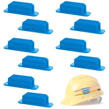 Imagem de ZGQHZR 10 porta-canetas de silicone para parede, suporte de lápis adesivo para prancheta, mesa de estudante, sala de aula (azul)