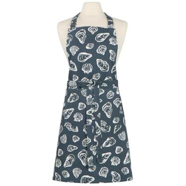 Imagem de Now Designs Avental Shellfish Chef, alça ajustável no pescoço, laços extralongos na cintura, 100% algodão, L 71 x C 81 cm, design litorâneo