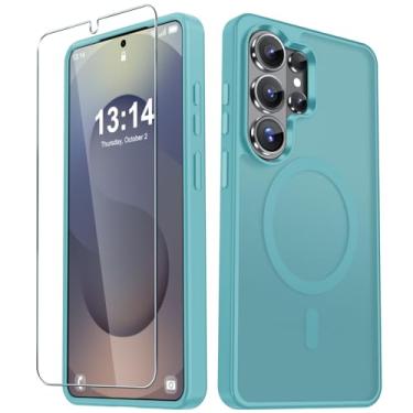 Imagem de Capa para celular Samsung Galaxy S26 Ultra, capa magnética fosca [atualizada em 2026] com 1 protetor de tela, suporte para MagSafe, proteção militar à prova de choque, parte traseira fosca translúcida