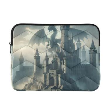 Imagem de Pasta para laptop Dragon Fog Castle, fina, leve, durável, trabalho, viagem, bolsa para laptop feminina, fofa, de 13 a 14 polegadas