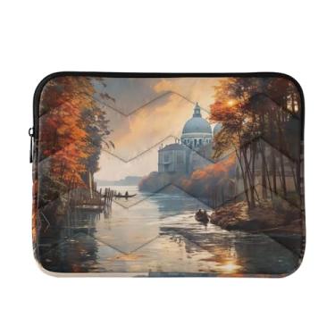 Imagem de River Houses Capa fina e leve para laptop, bolsa de transporte durável para tablet e viagem de trabalho, bolsa para laptop para mulheres, de 13 a 14 polegadas