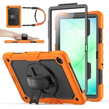 Imagem de Capa para Samsung Galaxy Tab A11+/A11 Plus 27.9 cm 2025 e A9+/A9 Plus 2023, capa de proteção contra quedas de corpo inteiro, suporte giratório de 360° com protetor de tela integrado e alça de mão