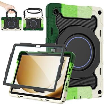 Imagem de ROISKIN Capa para Samsung Galaxy Tab A11 Plus/A9 Plus de 11 polegadas (A11+/A9+) versão 2025/2024 com protetor de tela HD e alça de ombro, suporte e alça 360, capa militar resistente para crianças