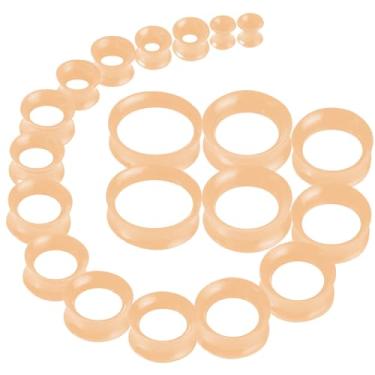 Imagem de WINSENET 20 peças de alargadores de orelha de silicone flexíveis 2G-25 mm alargadores macios alargadores de orelha alargadores de orelha alargadores de orelha laranja brincos piercings joias para