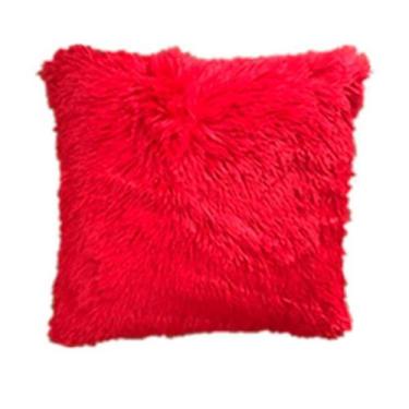 Imagem de Capa de Almofada Decorativa Peluda 42X42 - RT MAGAZINE, BORDO
