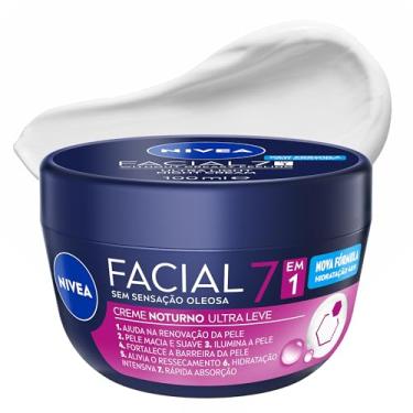 Imagem de NIVEA Creme Facial Noturno Ultraleve 7 em 1 100g, Renovação da Pele, Hidratação 48h, Pró-Vitamina B5, Cuidado Facial Noturno