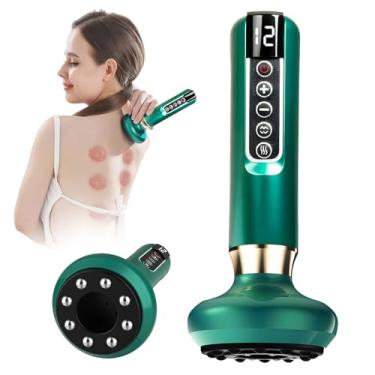 Imagem de Yincook Kit massageador portátil de celulite para terapia de massagem, máquina de ventosa, massageador de celulite com 12 modos de sucção, recarregável e sem fio, massageador anti-celulites
