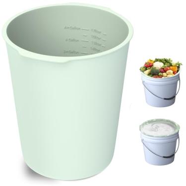 Imagem de Dxmnoly Forro de balde de silicone de 5 galões - Forro de mistura de medição reutilizável para concreto, argamassa, argamassa, tinta - antiaderente de grau alimentício com marcas de medição - fácil de