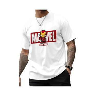 Imagem de Camiseta masculina gráfica de ferro para homem super-heróis tops camis