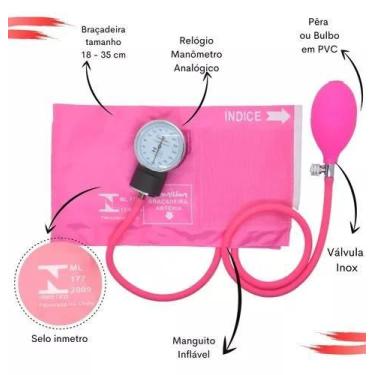 Imagem de Kit Enfermagem Aparelho Pressao Esteto Medidor Glicose Transparente En