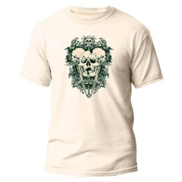 Imagem de Camiseta Basica Algodão Premium Estampa Digital Crânio White - Pavesi,