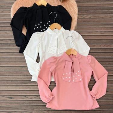 Imagem de Blusa Manga Longa Infantil Camisa Mini Diva Blogueirinha, Rose, 107, 0