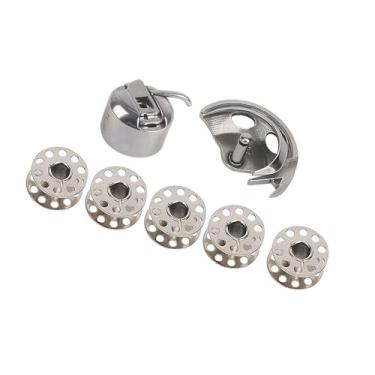 Imagem de AMONIDA Kit de Bobina de Gancho de Transporte, Caixa de Bobina Universal para Estilo Antigo, Conjunto de Peças de Máquina de Costura Doméstica para Entusiastas de Costura de Metal