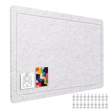 Imagem de MingQiEven Pacote com 1 quadro de avisos de feltro, bloco de notas dobrável de 59,9 x 40,6 cm com etiquetas adesivas e alfinetes, adequado para placas de unhas de parede de segurança em casas