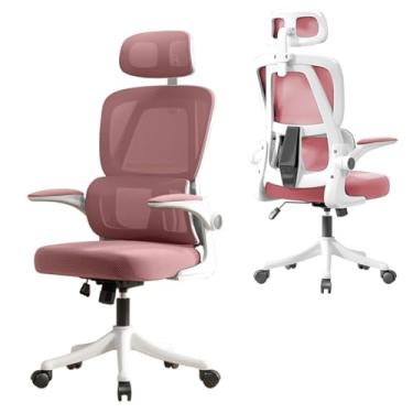 Imagem de Cadeira Ergonômica Ajustável para Escritório, Gamer e Estudo - Com Suporte Lombar, Cores Preto/Branco/Cinza/Rosa, Conforto Prolongado(Rosa)