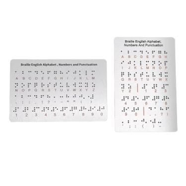Imagem de Brrnoo Placa do Alfabeto Braille Com Pontos Elevados, Números e Pontuação, Aprendizagem de Letras, Placa Digital para Indivíduos Com Visão, Salas de Fuga, Jogos, Ensino