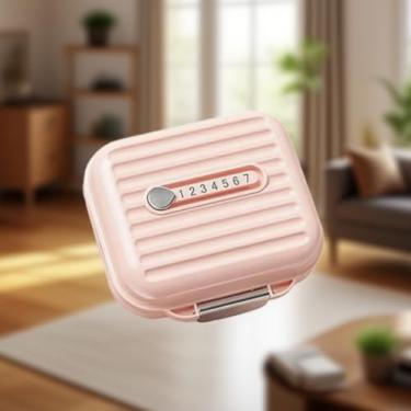 Imagem de Organizador semanal de comprimidos de viagem, estojo portátil de 7 dias, caixa de medicamentos compacta rosa para pílulas, suplementos e vitaminas, pequeno