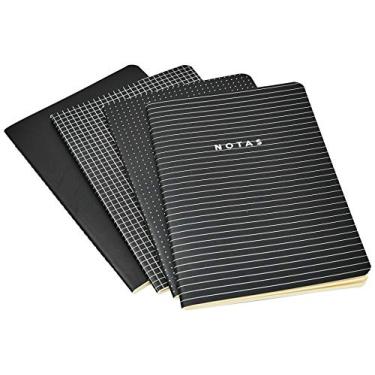 Imagem de Kit 4 Cadernetas Costuradas Notas Mix, Cicero, 3732, Preto