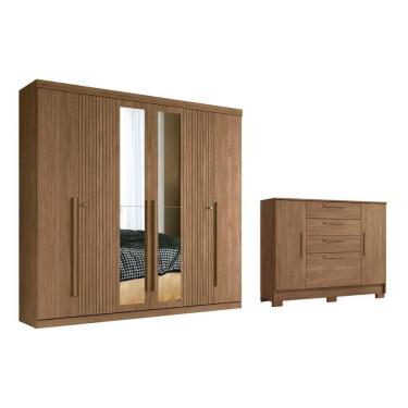 Imagem de Guarda Roupa 2 Peças (1guardaroupa+1cômoda) Qc360 Jatobá - Santos Andirá
