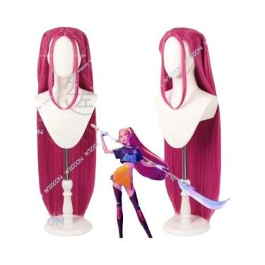 Imagem de Peruca Cosplay Ombre Rosa E Azul Para Kpop Mira Zoey Rumi Demon Hunter