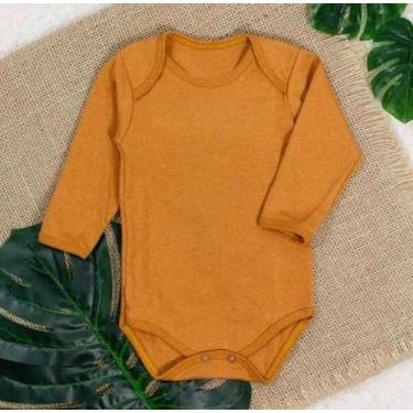 Imagem de Body para Bebê Manga Longa Em Suedine Básico Até 12 Meses - Era Uma Ve