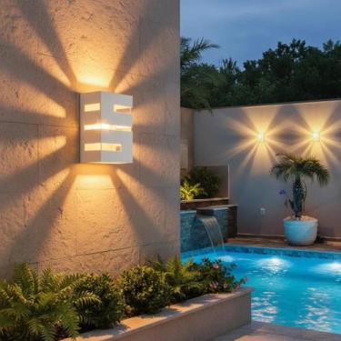 Imagem de 4 Arandela De Parede Muro- Externa ou Interna- Bivolt + 4 Lâmpada Led 