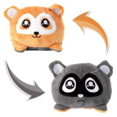 Imagem de Polvo Reversível de Humor Guaxinim Bipolar Pelúcia Colorido - BBR Toys