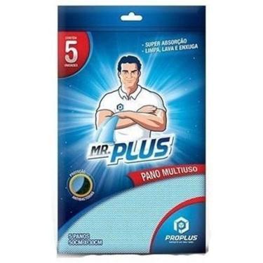 Imagem de 50 Pano Perfex 30X50Cm Azul Marca Mr. Plus Pacote  10Pcts 