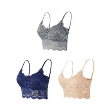 Imagem de Sutiãs De Renda Femininos, 3 Peças, Confortáveis, Sem Fio, Sem Costura