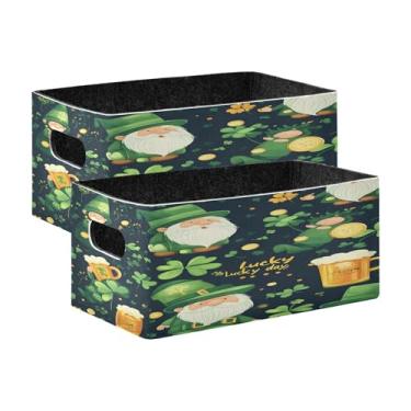 Imagem de xigua Conjunto de 2 caixas de armazenamento St Cubo de armazenamento dobrável, organizador de cestas de armazenamento para decoração de casa, prateleiras de livros, armário, lavanderia, berçário