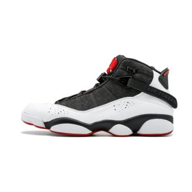 Imagem de T nis de basquete masculino Jordan com 6 an is 322992-012, Branco, vermelho, preto., 13