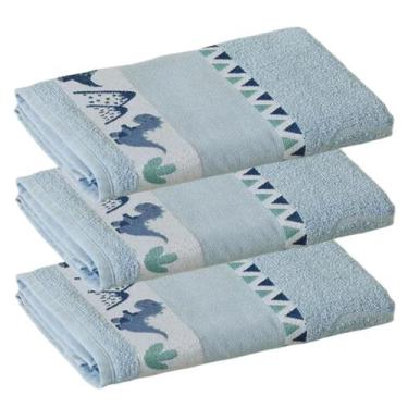 Imagem de Kit ( 3 ) Toalha de Banho KazzaVip Infantil 100% Algodão Jacquard Barr