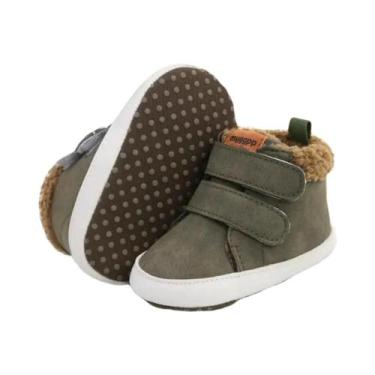 Imagem de Botas De Neve Quentes Unissex Para Bebês, Solado De Couro Com Pelúcia,