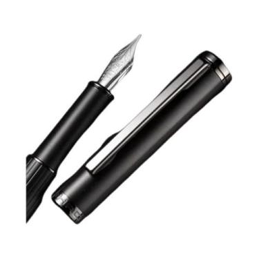 Imagem de Caneta-tinteiro De Metal Latão Com Ponta Extra Fina EF Azul Vermelho P