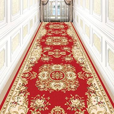Imagem de Tapete de corredor - Tapete de corredor vermelho e dourado comercial para hotéis e casamentos, resistente à cor, cortável, disponível em vários comprimentos, ideal para pisos de destaque