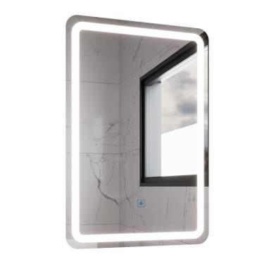 Imagem de Espelho Retangular Com Led 60x40cm Touch Bivolt Moderno Led Multicolor