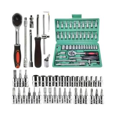 Imagem de Conjunto De Ferramentas De Reparação Automotiva Com 46 Peças, Chave De