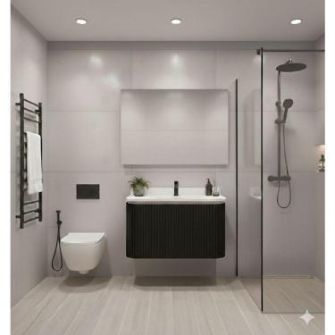 Imagem de Gabinete Para Banheiro Suspenso Emma 60cm Preto