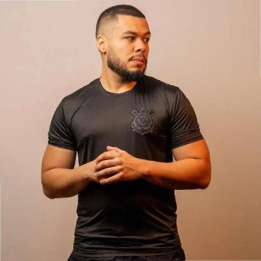 Imagem de Camiseta Corinthians Com Brasão Bordado Masculina Dry-Masculino