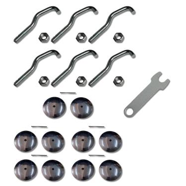 Imagem de Kit 6 Garra Pandeiro Com Porca + 5 Pares Platinela E 1 Chave