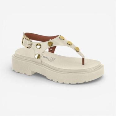 Imagem de Sandália Papete Vizzano Com Rebites Off White, Branco off, 37
