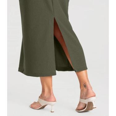Imagem de Saia Feminina Midi Dianna Verde, PP, Verde